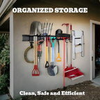 SEDY 64" Heavy Duty Garage Storage Tool Organizer Wall Mount - Tool Rack with Adjustable Hooks, Anti-Rust, 300lbs Capacity - Easy Installation (4 Racks, 10 Hooks, 3 Straps) - Image 2