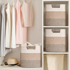 12 Inch Storage Cubes, 3 Pack Cube Storage Bins for Organizing, Cotton Rope Woven Baskets for Shelves, Bathroom, Kids Room, Closets, Baby Nursery - Image 5