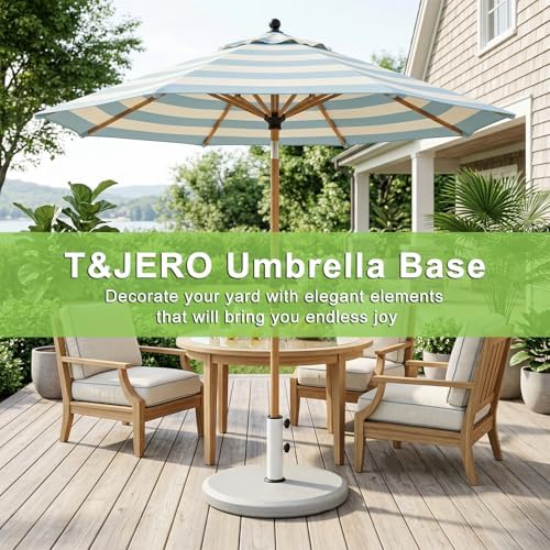 T&Jero 29 lb Round Heavy Duty Patio Market Table Umbrella Base Stand Weight Pre-Filled for Outdoor, Silver - Image 2