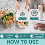 Mehomeli Compact Vacuum Sealer Set with 3 Glass Containers and 30 Bags - Image 5