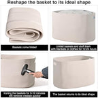 ICERZCZ White Laundry Basket, Blanket Baskets for Living Room, Cotton Rope Baskets for Storage, Woven Basket for Blankets, Toys, Clothes, Shoes, White, 25”x16”x16” (105L) - Image 7