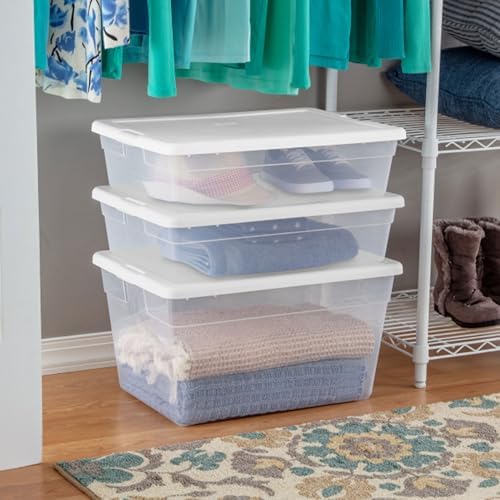 Sterilite Storage Box, Stackable Plastic Container Home Organizer, 28 Qt(20 Pack) - Image 6