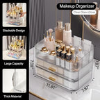 Clear Makeup Organizer for Vanity, Large Desk Organizer with Stackable Drawers for Cosmetics, Skincare, Lipsticks, Eyeshadow Palette, Nail Care, Ideal Storage for Dresser and Bathroom Countertop - Image 4