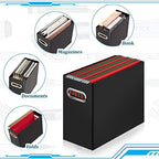 Jutom File Organizer Box Cardboard with Handle Collapsible, Black - Image 4