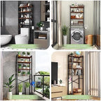 Kalrin Over-The-Toilet Storage Rack, 4-Tier Bathroom Organizer Shelf Over Toilet with Adjustable Shelf and Basket, Freestanding Space Saver Bathroom Shelves Above Toilet for Room (Vintage Brown) - Image 3