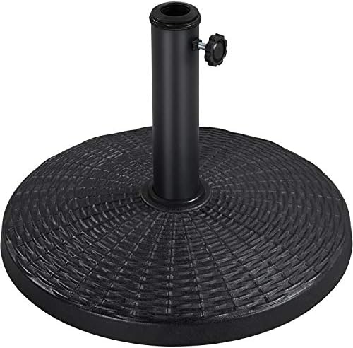 Yaheetech 22 lbs Heavy Duty Outdoor Umbrella Base 18" Round Patio Umbrella Stand Market Umbrella Base for Garden & Lawn, Black by Yaheetech