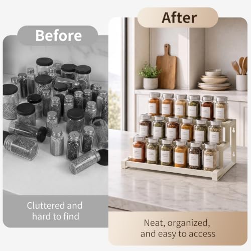 Expandable Spice Rack Organizer for Cabinet, Supports 17.6 lbs Per Tier - Image 5