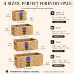 Water Hyacinth Woven Decorative Baskets - Pantry Organizers and Storage - Image 4