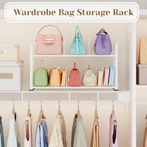 koozuuyk Purse Organizer for Closet,2 Tier Handbag Wire Organizer Rack - Image 4