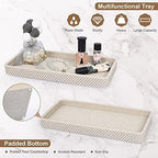 Beige Bathroom Accessories Set 4 Pcs - Toothbrush Holder,Lotion Soap Dispenser,Qtip Holder Dispenser,Vanity Tray for Countertop Vanity Organizer,Bathroom Accessory Set - Image 5