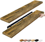 Sorbus Floating Shelves for Wall Storage (55 Inch, 2 Pack, Rustic Brown) by Sorbus