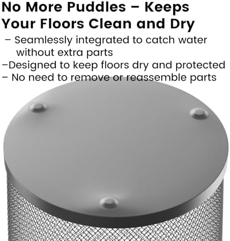 19.5" H Mesh Umbrella Stand - Ventilated Mesh Umbrella Holder for Entryway - Extra Capacity Storage for Umbrellas Canes & More - Freestanding Indoor Organizer 10.4" L x 10.4" W x 19.5" H - 2P Black - Image 5