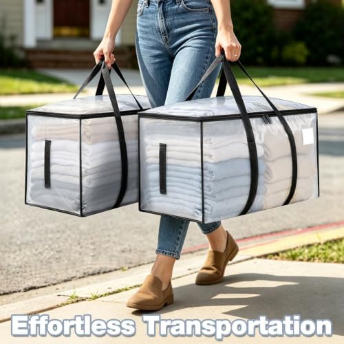 8 Pack Heavy Duty Waterproof Moving Bags, Foldable Totes - Image 5