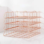 Rose 4-Tier Stackable Paper Tray Desk Organizer - Image 3
