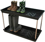 Tierra Garden GP105B - 2-Tier Boot Tray Shoe Rack - Durable Recycled Plastic, Black, Easy Assembly - Image 4