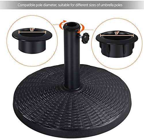 Yaheetech 22 lbs Heavy Duty Outdoor Umbrella Base 18" Round Patio Umbrella Stand Market Umbrella Base for Garden & Lawn, Black - Image 5