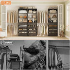 Aheaplus Closet System with 12 Drawers, 8.5-11.5Ft Closet Organizer System - Image 6