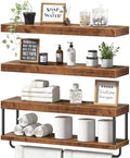 QEEIG Long Bathroom Floating Shelves Over Toilet (Brown, Set of 3, 23.6") by QEEIG
