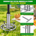 Heavy-Duty Patio Umbrella Stand Base for Up to 2" Poles - Image 4