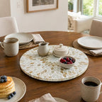 i-lan 16 Inch Mother of Pearl Lazy Susan Turnable Organizer for Table,Large Decorative Round Rotating Tray for Dining Table,Cabinet,Countertop,Kitchen and Tabletop - Image 5