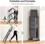 SNTD 3 Tier Rolling Cart, Metal Utility Cart on Wheels, Grey - Image 5