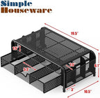 Simple Houseware Monitor Riser Stand w/Pull-Out Drawer & Pen Holder, Black - Image 3