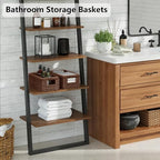Vagusicc Wicker Storage Basket, Set of 2 Hand Woven Wicker Baskets for Organizing with Handles, Decorative Small Storage Bins for Countertop Toilet Paper Basket for Toilet Tank Top, Shelves, Brown - Image 5