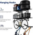FLEXIMOUNTS 2-Pack 2x4ft Garage Shelving with Hooks, 600lbs Load, Black - Image 2