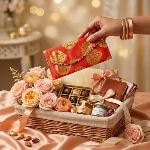 LoveNspire Brocade Fabric Money Envelopes (8 x 4 Inch) Decorative Floral Pattern Shagun Lifafa for Indian Wedding, Birthday | Cash Gift Holder & Home Savings Organizer Beige/Pack of 10 - Image 6