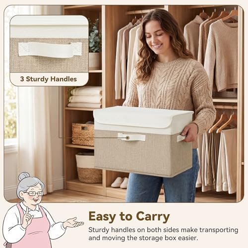 GRANNY SAYS Memory Keepsake Storage Box, Fabric Storage Bins with Lids - Image 4