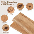 Floating Shelves for Wall Decor, 8" Deep Rustic Solid Elm Wood Floating Shelves Wall Mounted, Wall Shelves with Invisible Bracket for Living Room Bathroom Bedroom Kitchen, 30 Inch Set of 2, Natural - Image 4