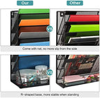 Jakyitvi Adjustable 5 Tiers Wall File Organizer Metal Hanging Holder Black - Image 6