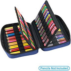 YOUSHARES 166 Slots Colored Pencil Case, 110 Slots Gel Pens fo Coloring Case Organizer, Handy Multilayer Color Pencil Holder for Glitter Gel Pens, Refills, Colored Pencils for Adults & Artist (Blue) - Image 3