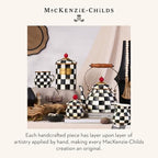 MACKENZIE-CHILDS Glass Lazy Susan, Black-and-White Courtly Check - Image 6