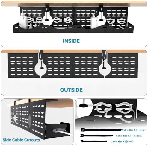 Under Desk Cable Management Tray, Expandable Metal Organizer - Image 6