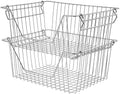 Stackable Wire Metal Baskets Fruit Vegetable Organization Pantry Cabinet Metal Bin Large Basket Shelves Storage for Kitchen Freezer, Set of 2 by blitzlabs