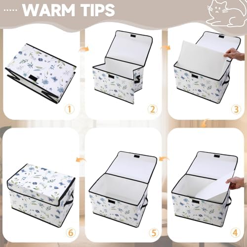 Stackable Storage Bins with Lids,Closet Organizers Fabric Box for Home and Office,Blanket Clothes Organizers,Under Bed Storage Containers 3 Pack - Image 3