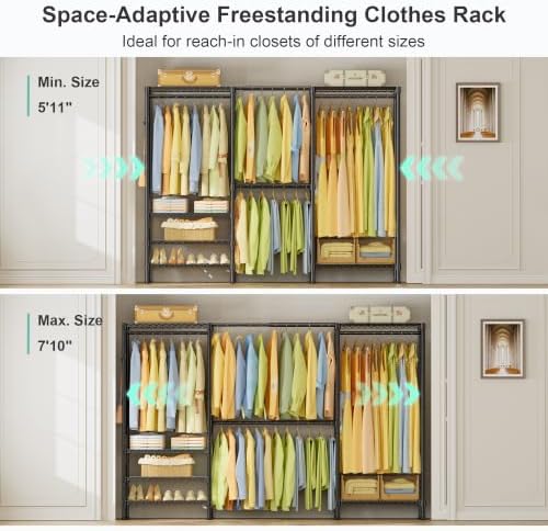 SEMHOR E06 Expandable Heavy Duty Clothes Rack for Reach-in Closet - Image 4