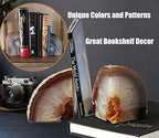 Agate Geode Bookends Heavy Duty Natural Crystal Stone Book Holders Decor - Image 2