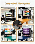 Yuxh 13" 4-Tier Clamp-On Desk Shelf, Metal File Organizer - Image 4
