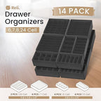 Reli. Sock Organizer (14 Pack) | 132 Cell Underwear Organizer | Gray - Image 2