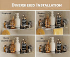 Corner Shower Caddy, Stainless Steel 304, Integrated Molding Bathroom Shelves, Wall Mounted Shower Organizer with Nail Free Adhesive, Suit for Corner Storage Racks in Bath Kitchen(2 Pack) - Image 5
