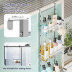 SWTYMIKI Over The Door Shower Caddy - 4 Tier Rustproof Hanging Shower Organizer with Adjustable Shelves, 40 Hooks & Soap Holder, Hanging Shower Rack Storage for Bathroom Accessories, Silver - Image 5