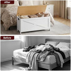 MAHANCRIS 39.4" Storage Chest with Lid, Storage Bench with Safety Hinges - Image 5