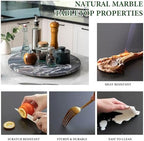 Koville 16'' Luxurious Natural Marble Lazy Susan Marble Turntable for Kitchen Dinning, Lazy Susans Organizer for Cabinet, Serving Rotation Spinning Tabletop Organizer Swiveling, Spice Rack Storage - Image 5
