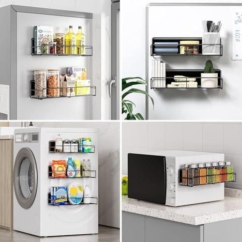 Mystozer Metal Magnetic Spice Rack for Refrigerator Black, 6 Pack - Image 3