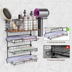 3-Tier Wall Mounted Hair Tool Organizer, Matte Black - Image 5