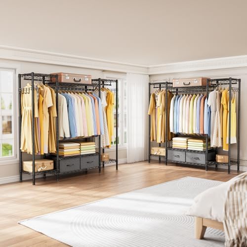 Golpart Heavy Duty Clothing Rack with Adjustable Shelves Clothes Wardrobe - Image 7