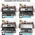 Spice Rack Shelf for Kitchen Stove, Over The Stove Shelf with 4 Hooks, Premium Wood & Metal Commbined Spice Rack Organizer Extra Storage Countertop (Walnut) - Image 5