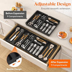 Lifewit Utensil Organizer for Kitchen Drawer, Expandable Cooking Tray - Image 3